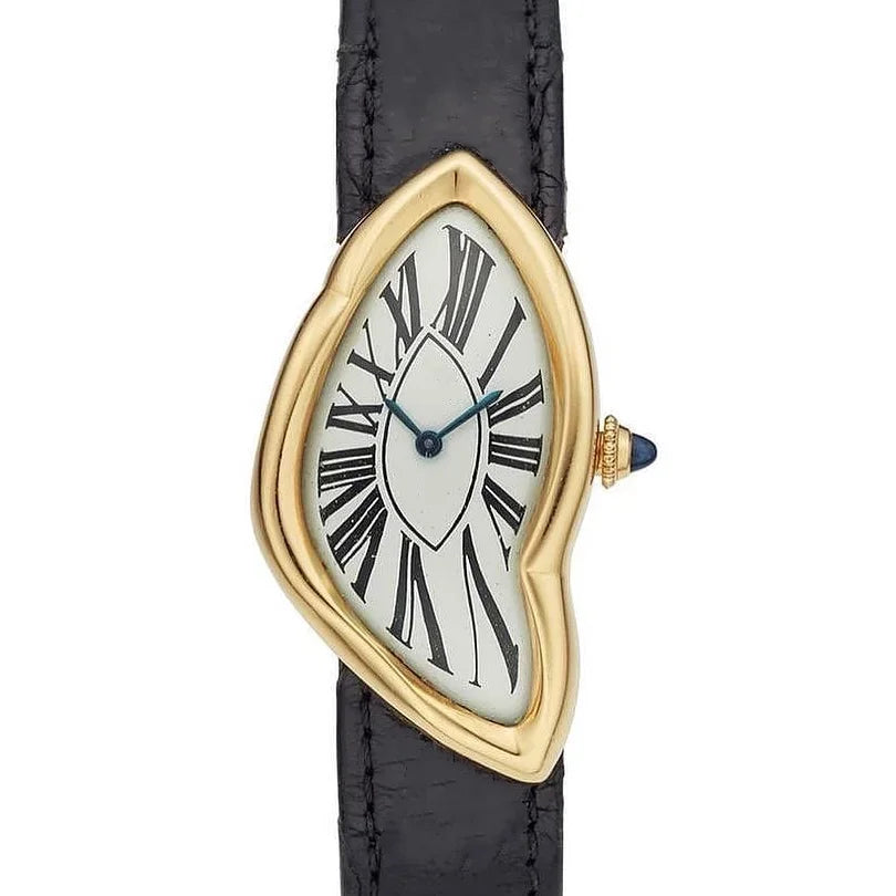 Lafocuse Orologio Fusione Salvador Dali, Stile Surrealismo Creativo Distorto, Orologio da Scrivania e da Scaffale Silenzioso Decorativo per Casa Mensola Ufficio (Oro