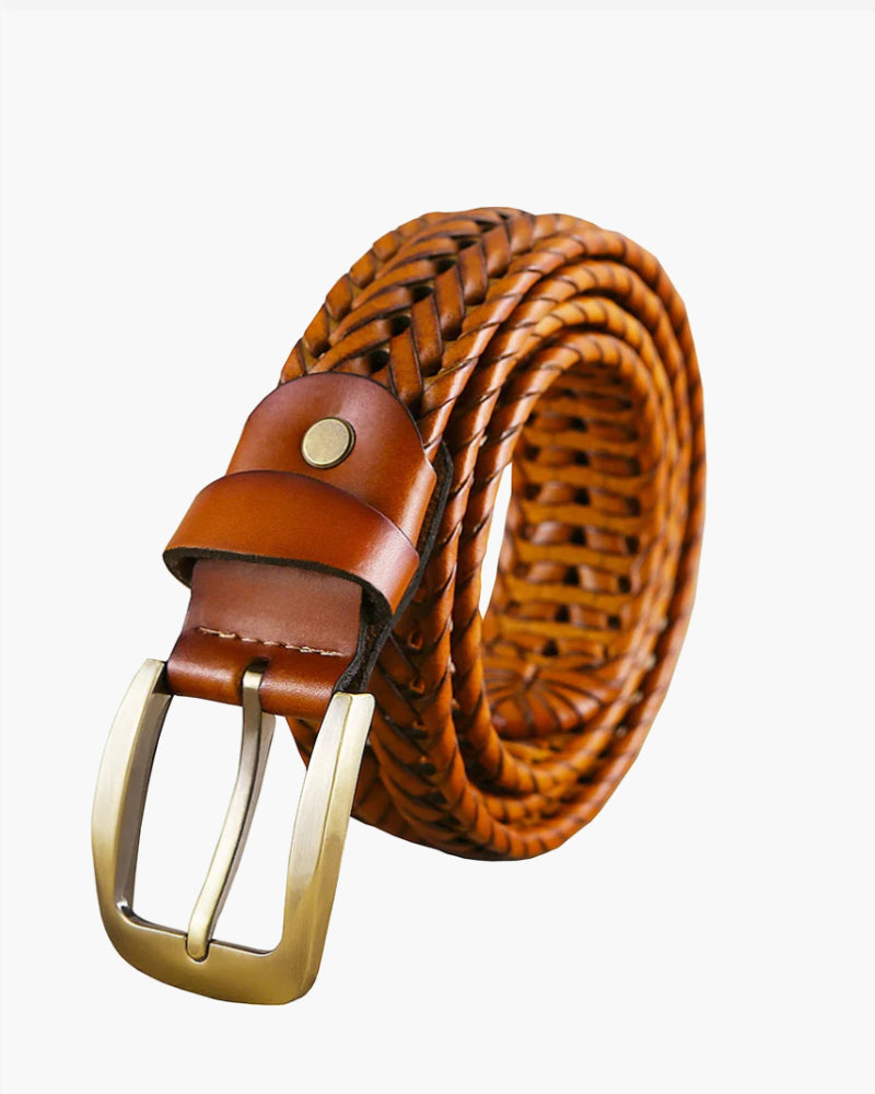 Cintura da uomo in pelle intrecciata