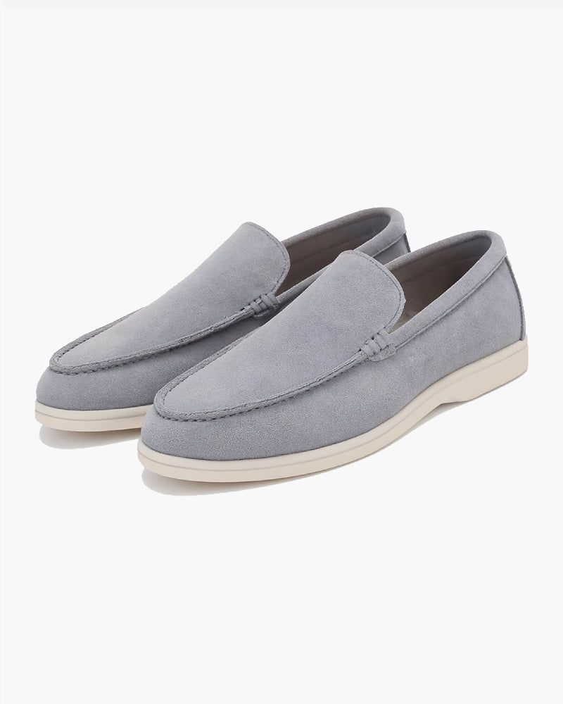 Mocassino da uomo in camoscio grigio