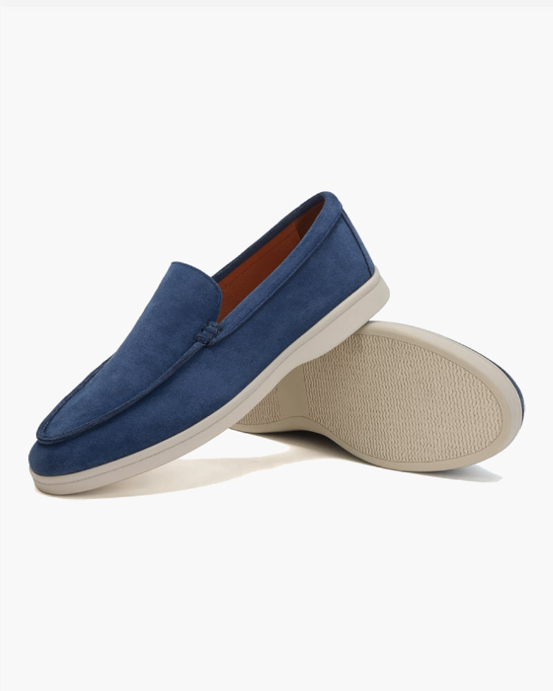Mocassino da uomo in camoscio blu