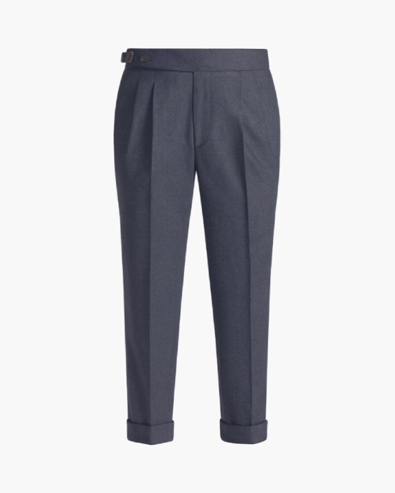 Pantaloni blu con piega da uomo