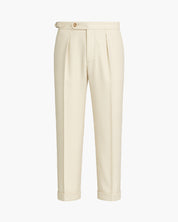 Pantaloni beige con piega da uomo