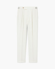 Pantaloni bianchi con piega da uomo