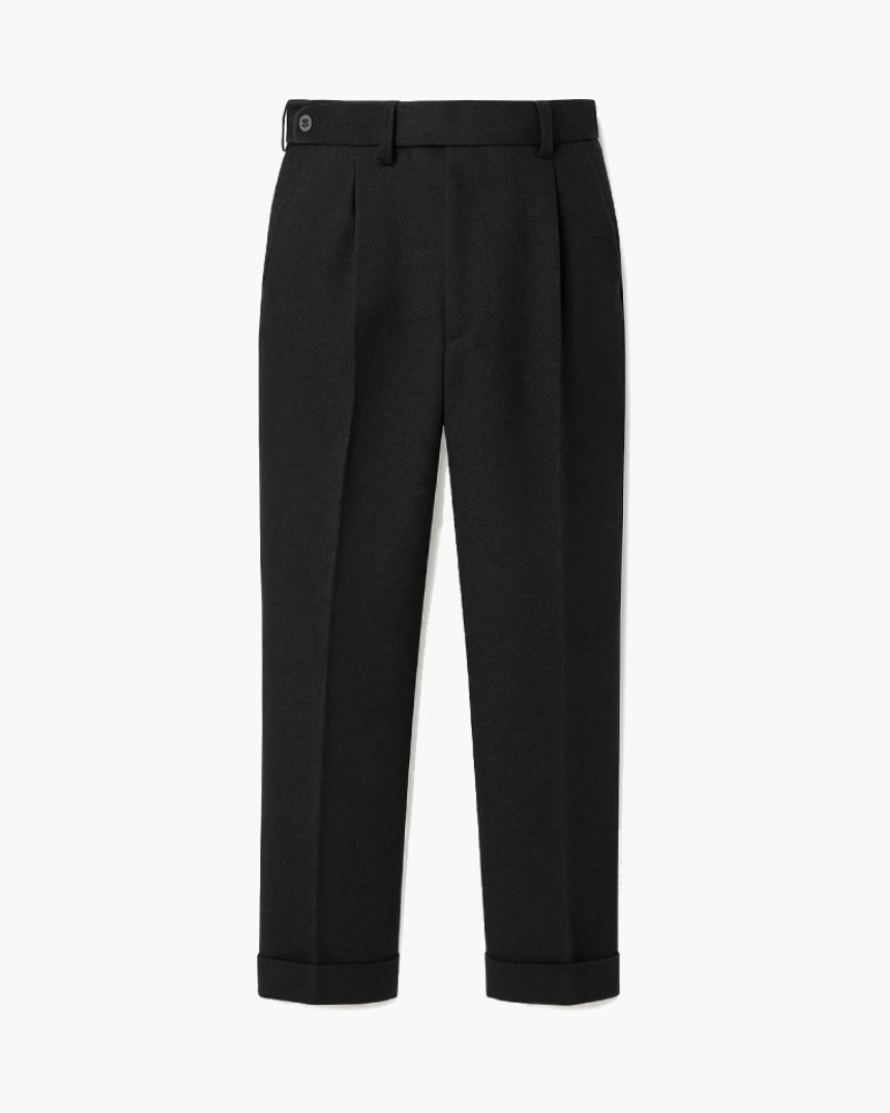 Pantaloni neri con piega da uomo