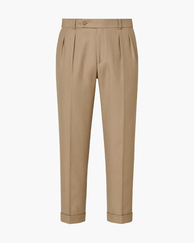 Pantaloni da completo color kaki da uomo