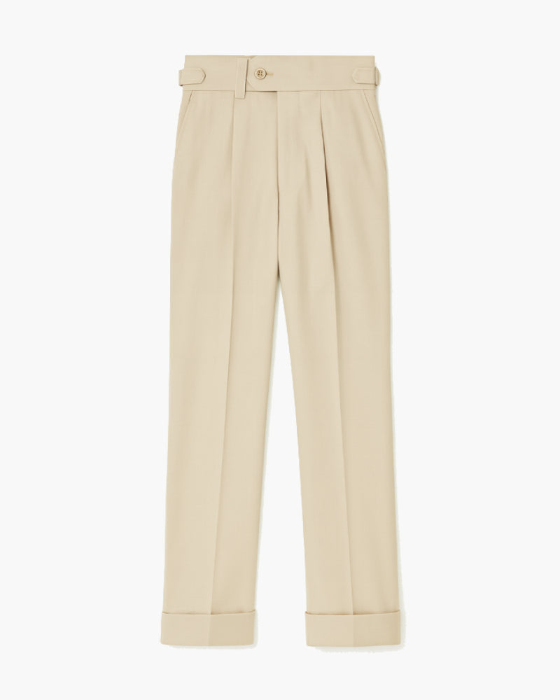 Pantaloni da completo beige da uomo