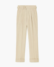Pantaloni da completo beige da uomo