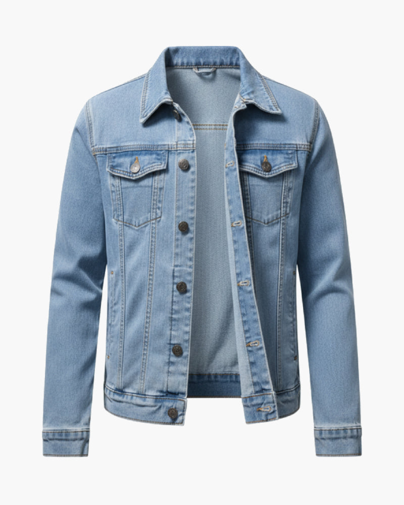Giacca in denim azzurro da uomo