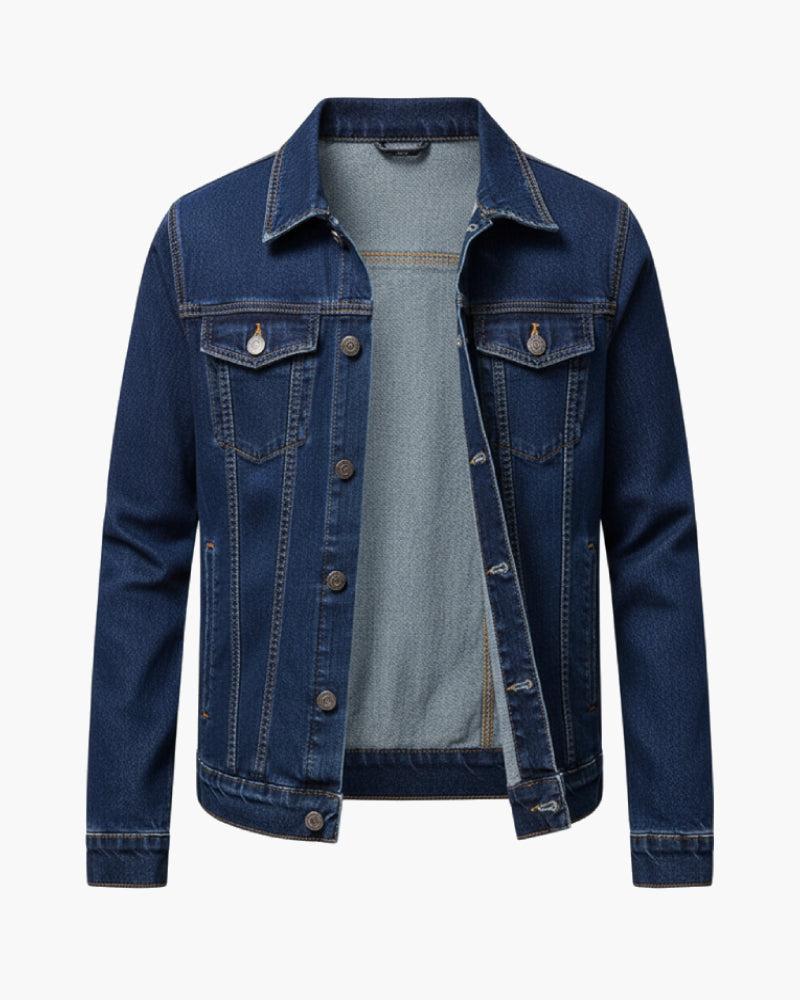 Giacca di jeans blu da uomo