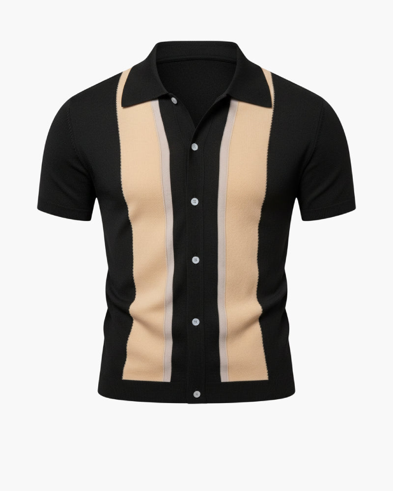 Camicia a righe nere da uomo