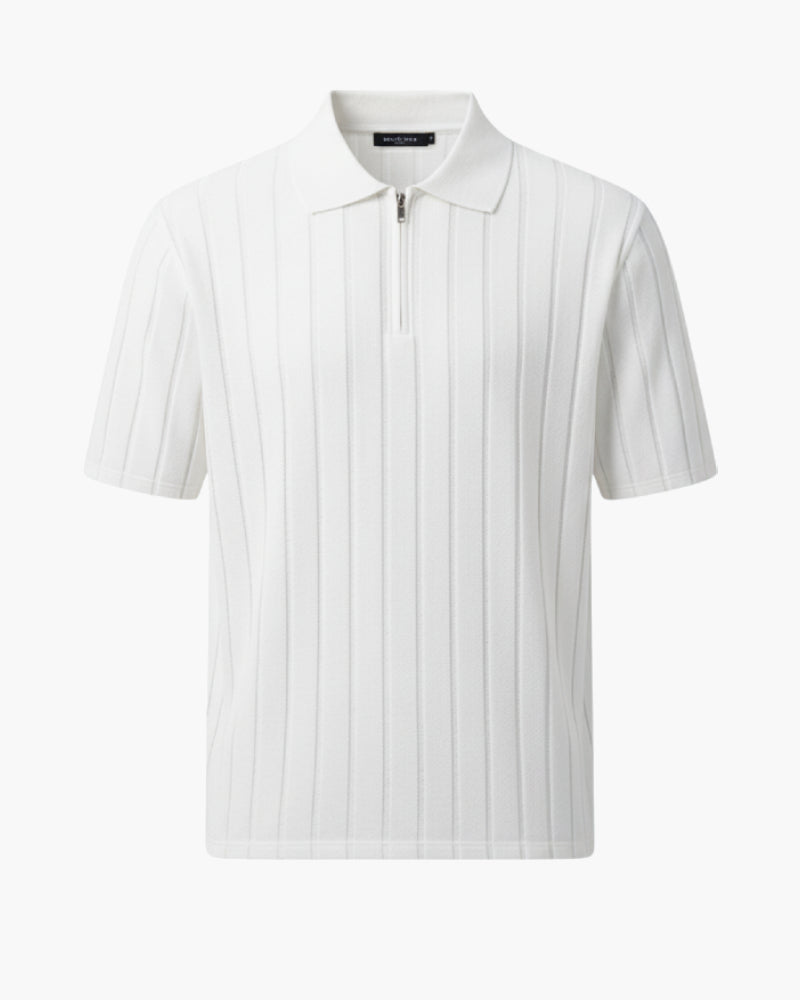 Polo da uomo con zip a manica corta