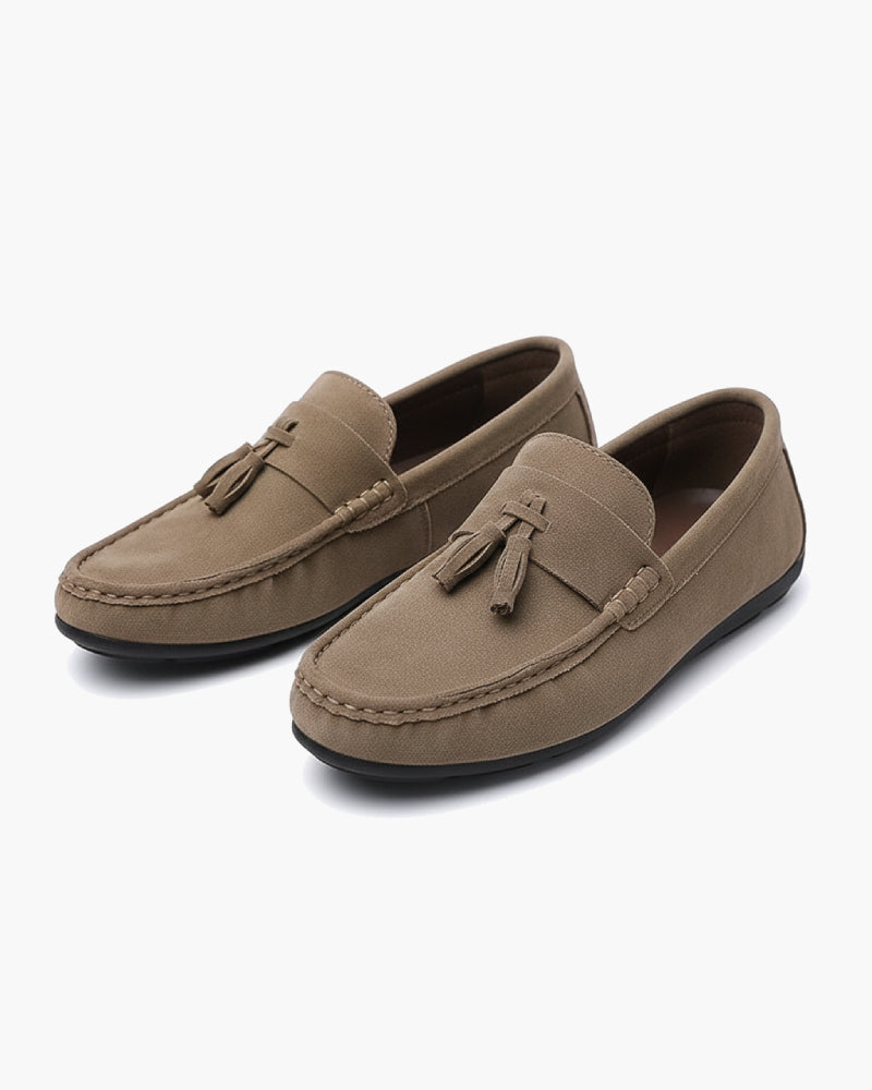 Mocassino Con Nappine Da Uomo In Pelle Scamosciata