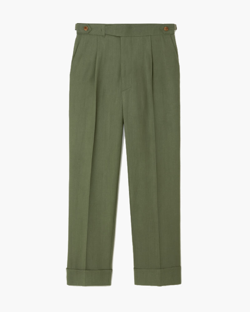 Pantaloni da completo verdi da uomo