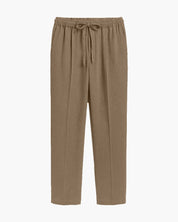 Pantaloni da uomo in lino marrone