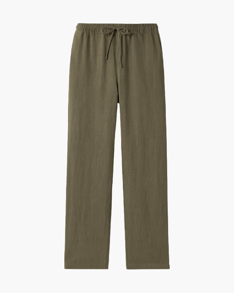 Pantaloni da uomo in lino verde