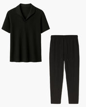 Set di lino nero da uomo