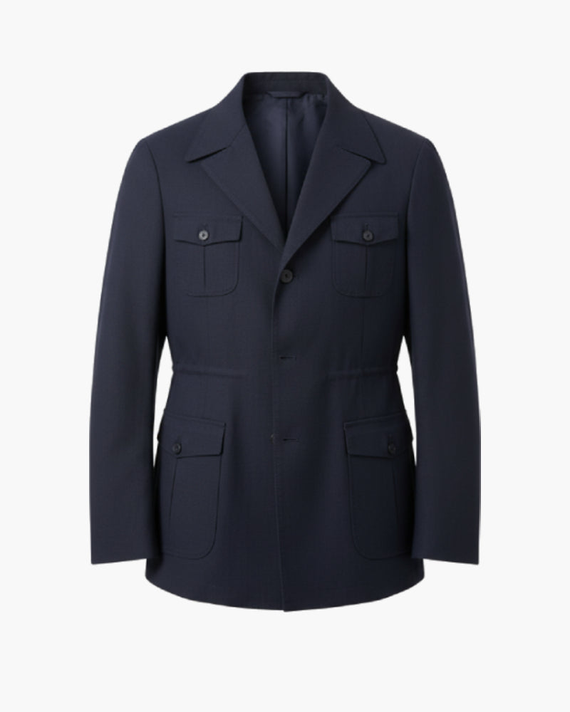 Giacca safari blu da uomo