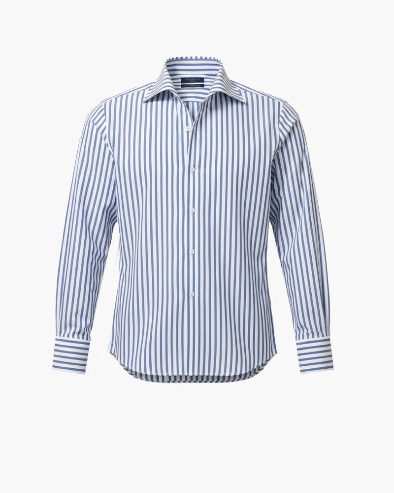 Camicia da uomo a righe bianche e blu