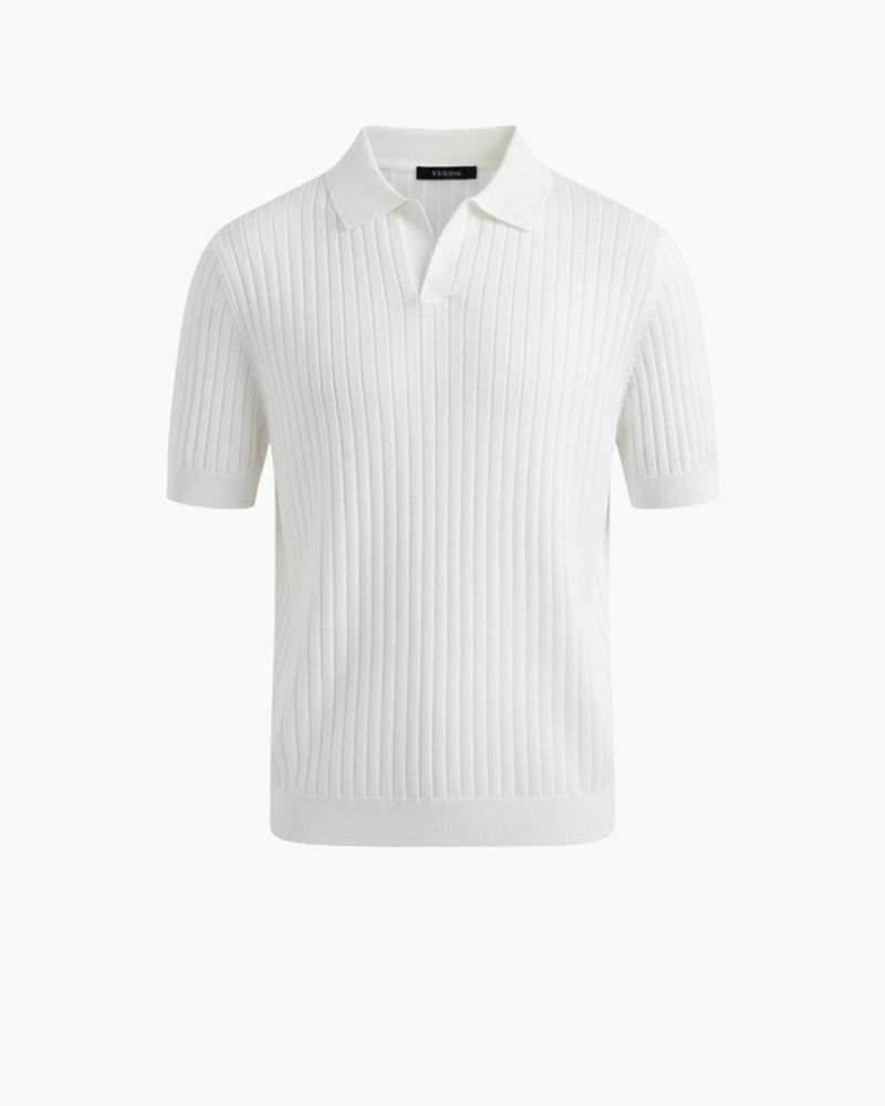 Polo in maglia bianca