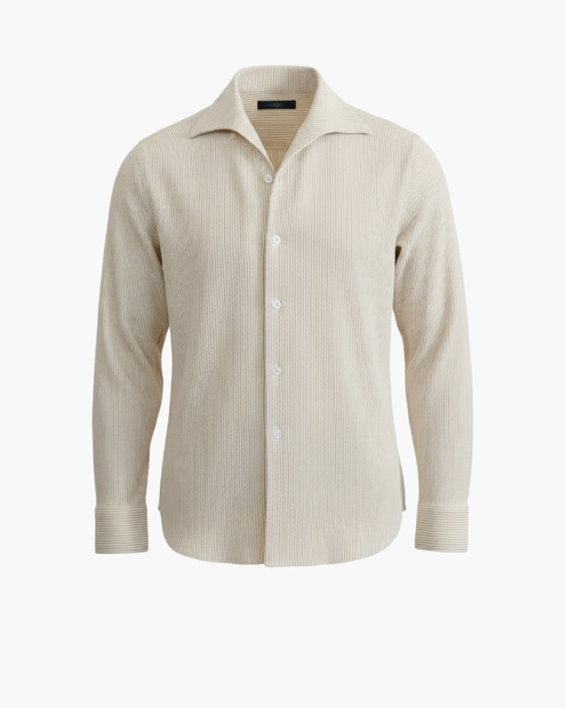 Camicia da uomo a righe beige
