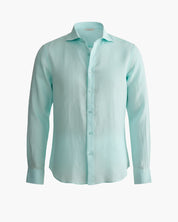 Camicia da uomo in lino verde