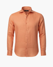 Camicia da uomo in lino arancione