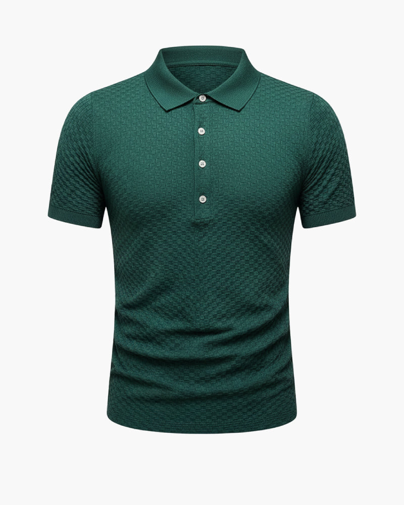 Polo in maglia waffle