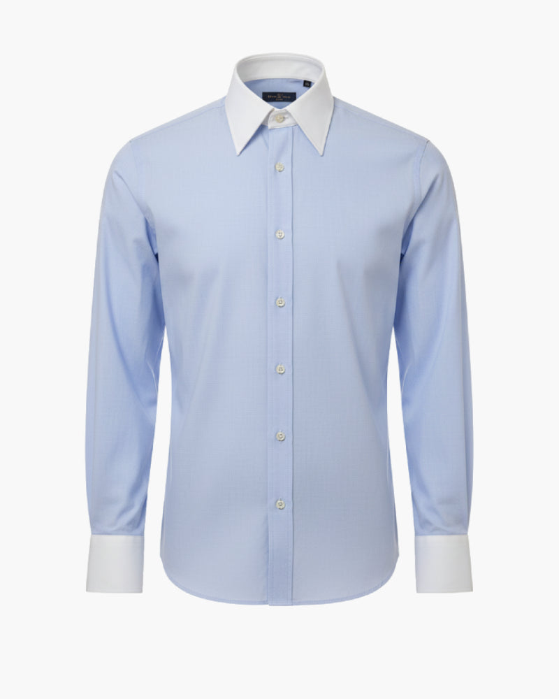 Camicia da uomo con colletto bianco blu