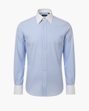 Camicia da uomo con colletto bianco blu
