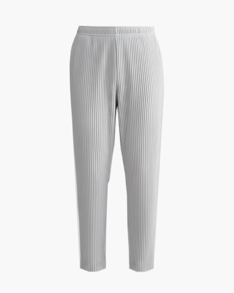 Pantaloni bianchi con piega da uomo