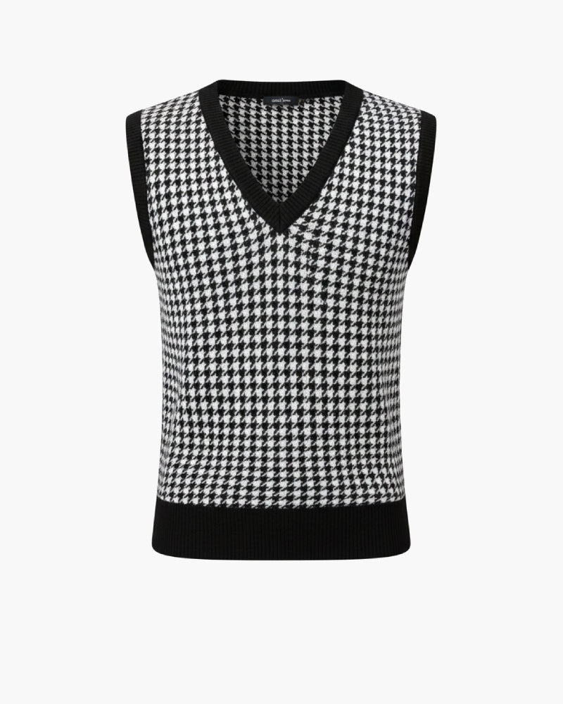 Maglia jacquard senza maniche da uomo