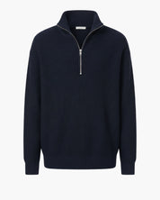 Maglione nero da uomo con colletto con zip