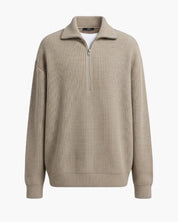 Maglione grigio da uomo con colletto con zip