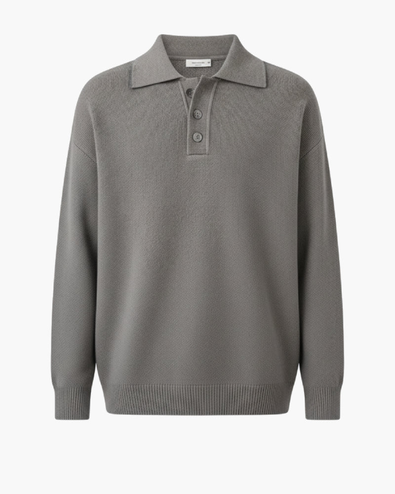 Maglione da uomo con collo button down