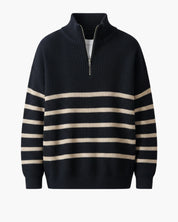 Maglia a righe bianche e blu