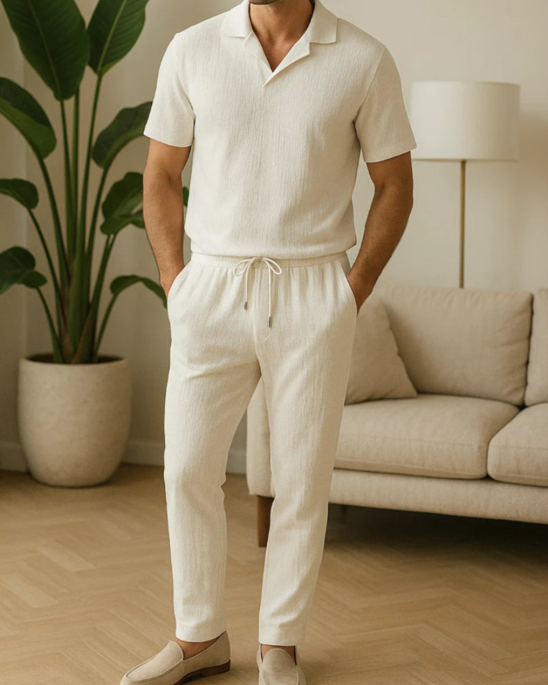 Set di lino bianco da uomo