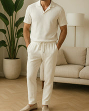 Set di lino bianco da uomo
