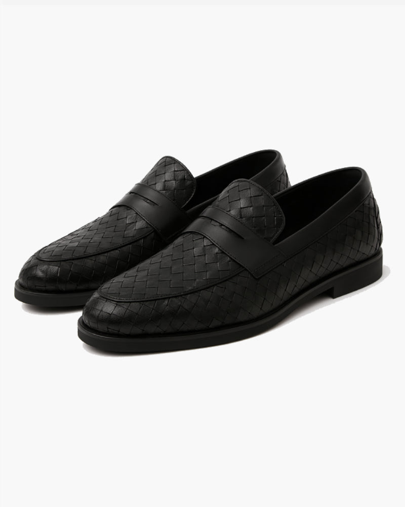 Mocassino da uomo in pelle intrecciata