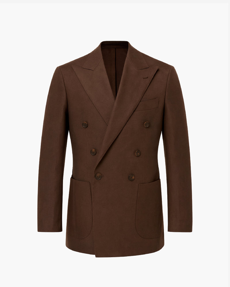 Giacca in lino marrone
