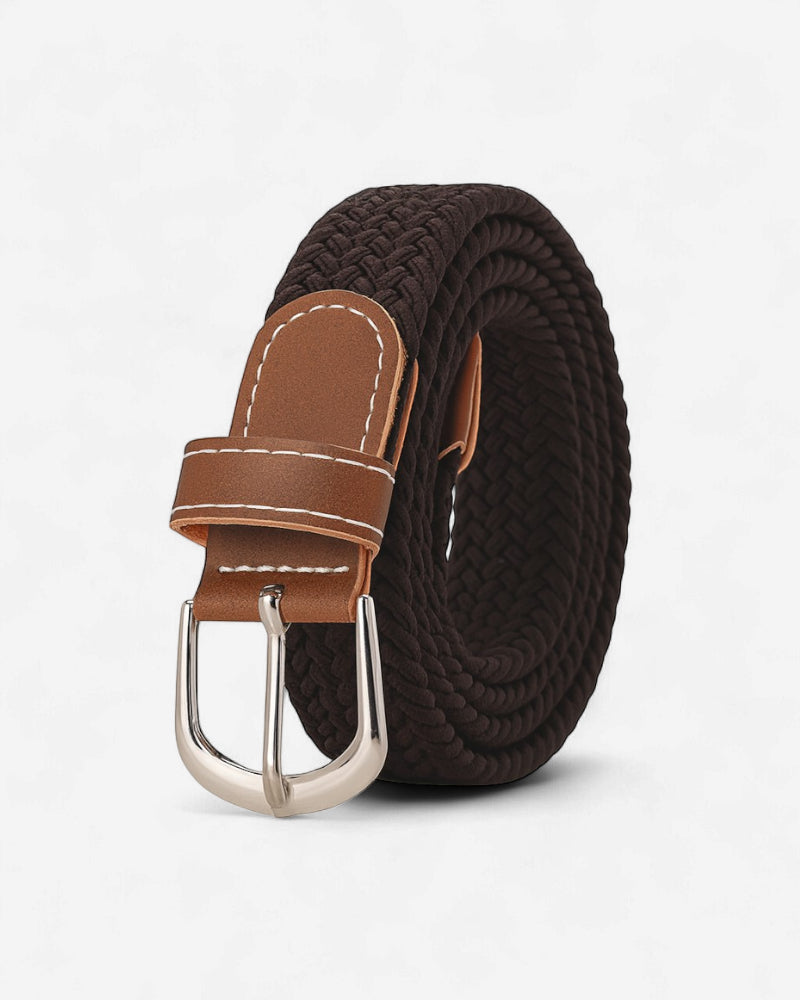 Cintura intrecciata marrone da uomo