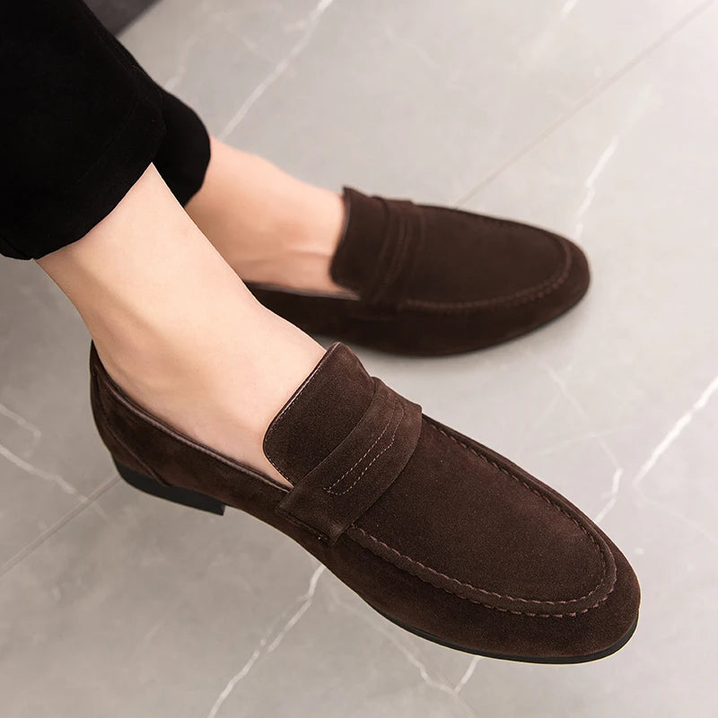 Mocassini Uomo Old Friend In Pelle Castagna – Suola Gomma, Fodera Pelle Di Pecora – Taglie Forti 48.5 EU – Comodi E Eleganti - 2
