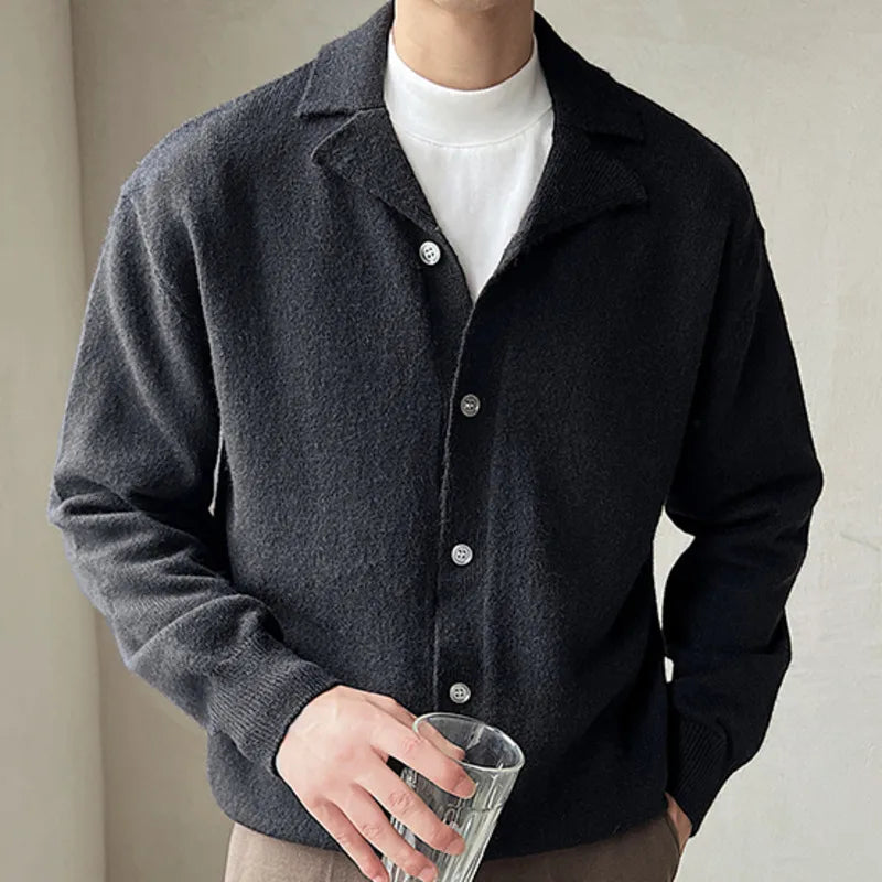 Cardigan col polo homme