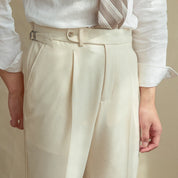 Pantalon a pince beige homme