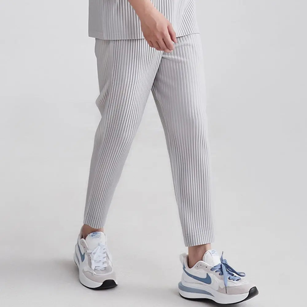 Pantalon plissé blanc homme