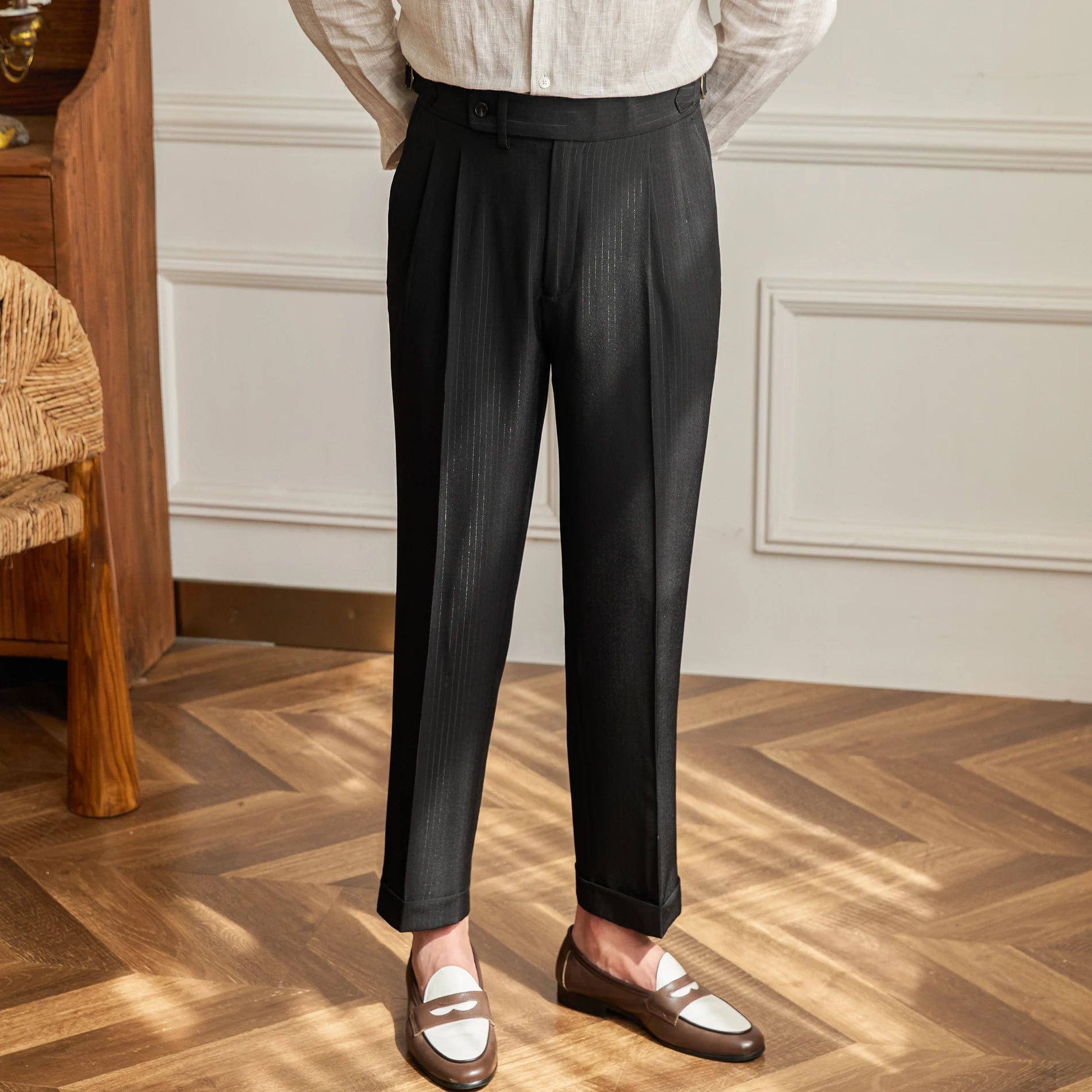 Pantalon costume homme rayé