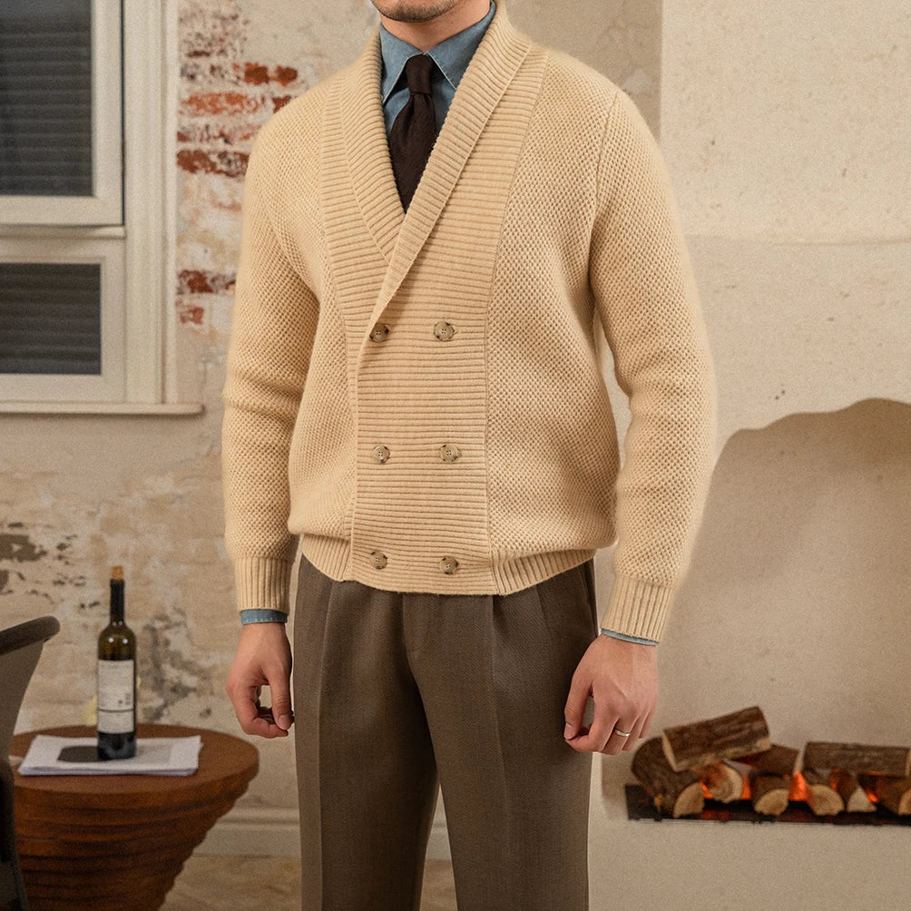 Cardigan croisé homme