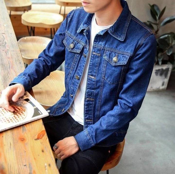 Veste Jean Homme Bleu